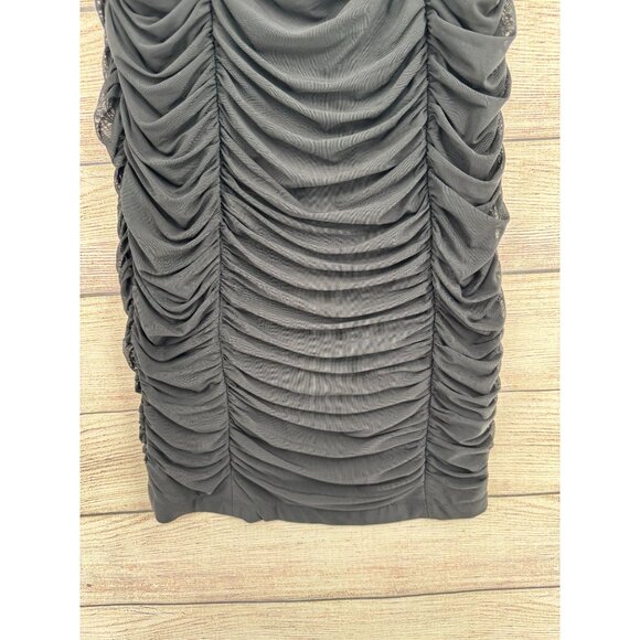 BHLDN Anthropologie Strapless Ruched Bodycon Midi Dress Women's‎ Small Black NEW - Picture 5 of 12